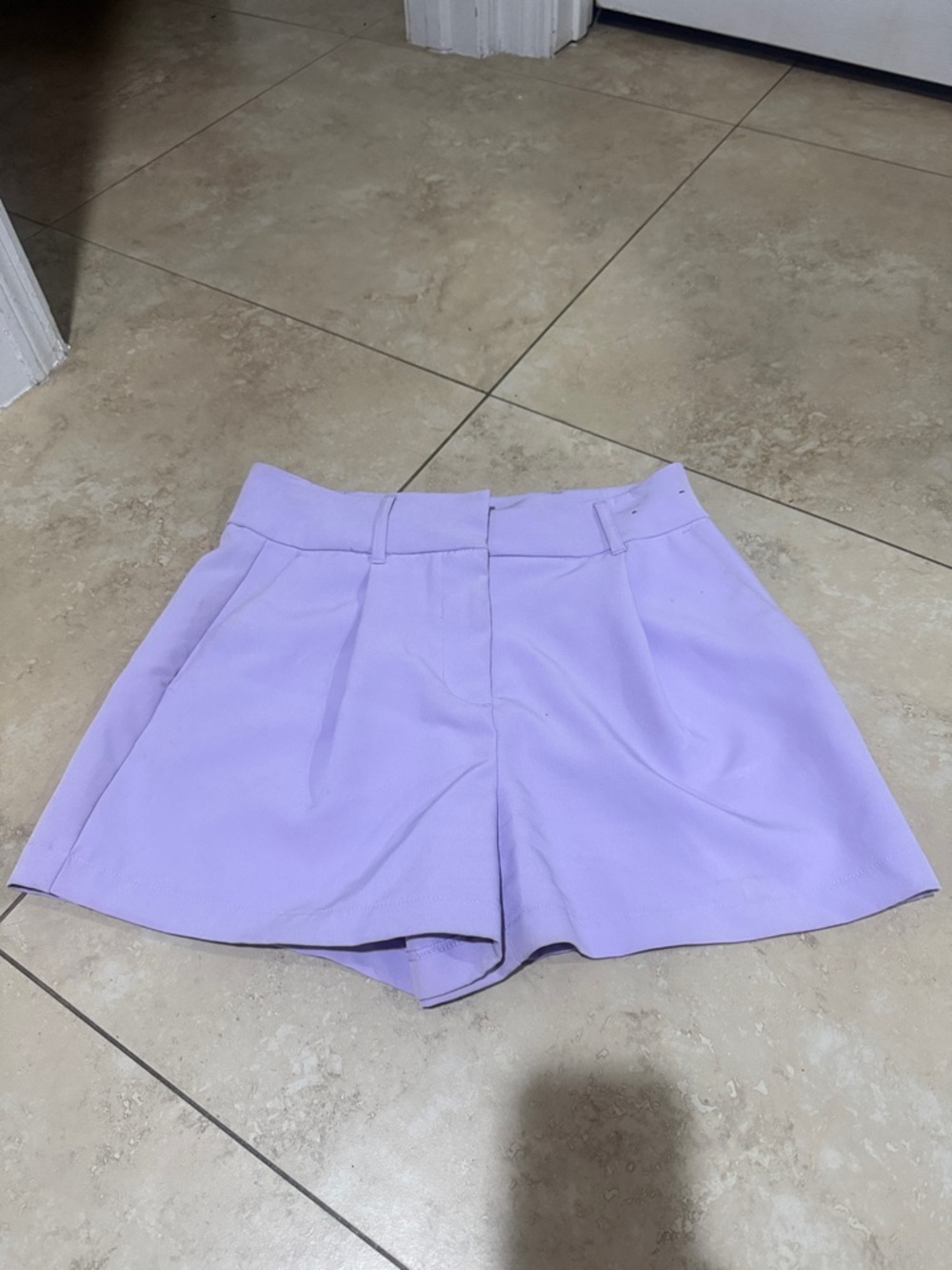 Express Lavender High-Waist Pleated Women’s Shorts